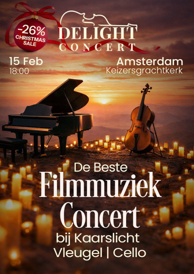 De Beste Filmmuziek Concert bij Kaarslicht Vleugel | Cello