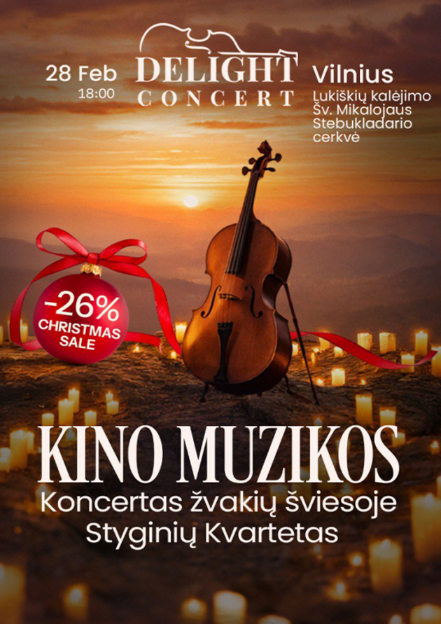 The Best Movie Soundtracks Concert with candles. Vilnius