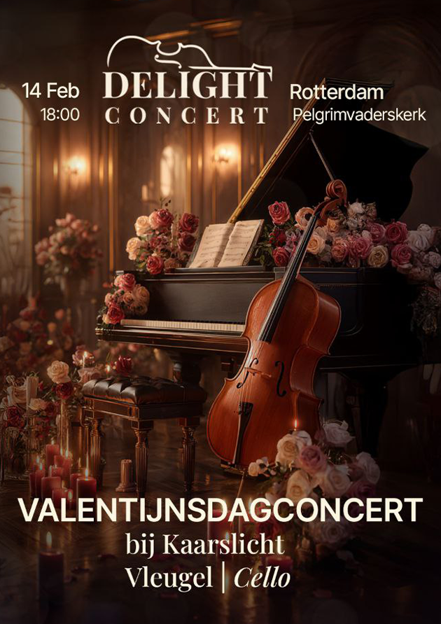 Valentijnsdagconcert bij Kaarslicht Vleugel | Cello. Rotterdam