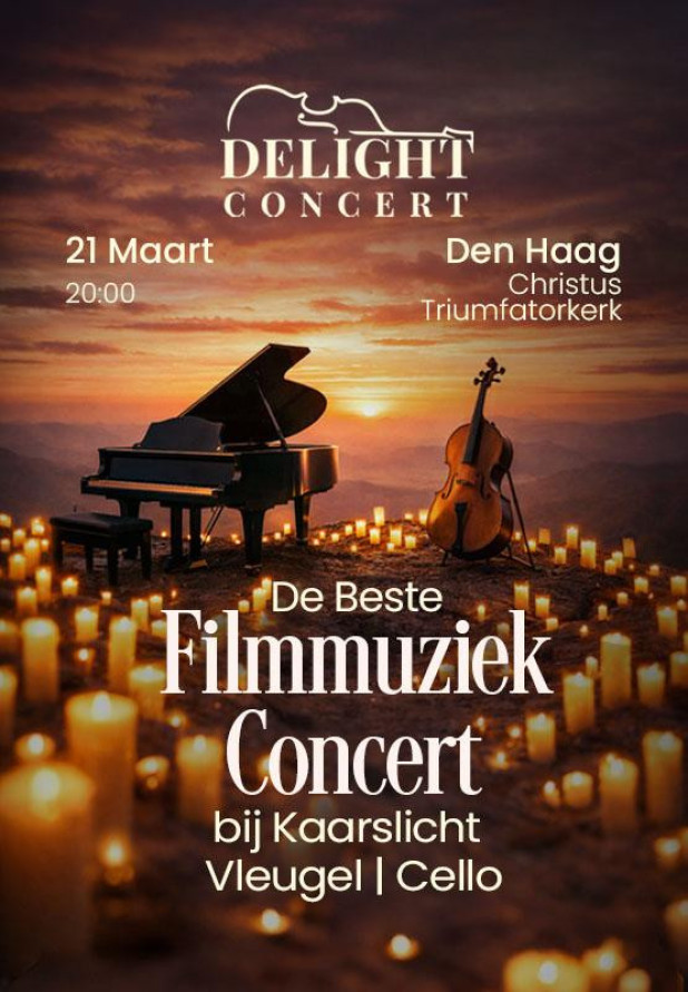 De Beste Filmmuziek Concert bij Kaarslicht Vleugel | Cello. Den Haag